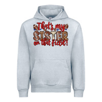 Heather Grey that s my sister on that field Urban Hoodie - Zillion Design Studio