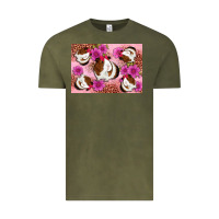 Vintage Olive Guinea pig flowers Vintage Tee - Artiststas