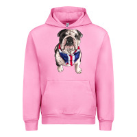 Fuchsia Pink english bulldog Urban Hoodie - RanaPortraitStore