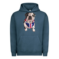 Pigment Midnight Navy english bulldog Urban Hoodie - RanaPortraitStore