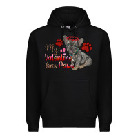 Black my valentine has paws french bulldog Premium Hoodie - RanaPortraitStore