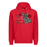 Red my valentine has paws french bulldog Premium Hoodie - RanaPortraitStore