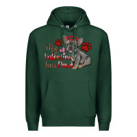 Sports Green my valentine has paws french bulldog Premium Hoodie - RanaPortraitStore
