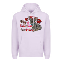 Lilac my valentine has paws french bulldog Premium Hoodie - RanaPortraitStore