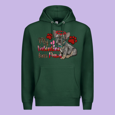 My Valentine Has Paws French Bulldog Premium Hoodie Designed By Ranaportraitstore