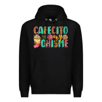 Black cafecito y chisme Premium Hoodie - Zillion Design Studio