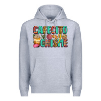 Heather Grey cafecito y chisme Premium Hoodie - Zillion Design Studio