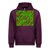 Mauve Wine distressed shamrock and leopard Urban Hoodie - RanaPortraitStore