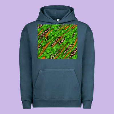 Distressed Shamrock And Leopard Urban Hoodie Designed By Ranaportraitstore