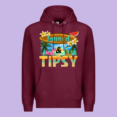 Tanned And Tipsy Premium Hoodie Designed By Texasbilliewilder
