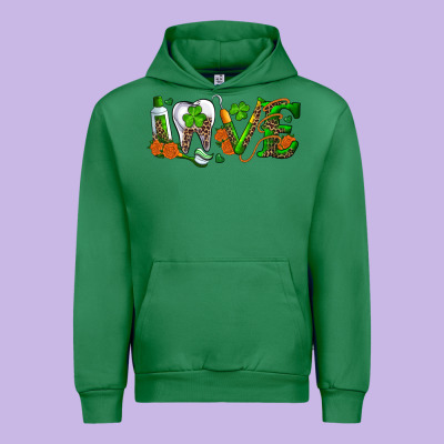 Dental Love St Patricks Day Urban Hoodie Designed By Ranaportraitstore