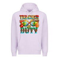 Lilac teacher off duty Premium Hoodie - texasbilliewilder