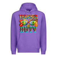 Purple teacher off duty Premium Hoodie - texasbilliewilder