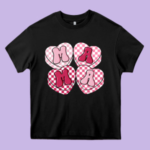 Mama Candy Hearts Heavy Core Tee Designed By Lillyallendesigns