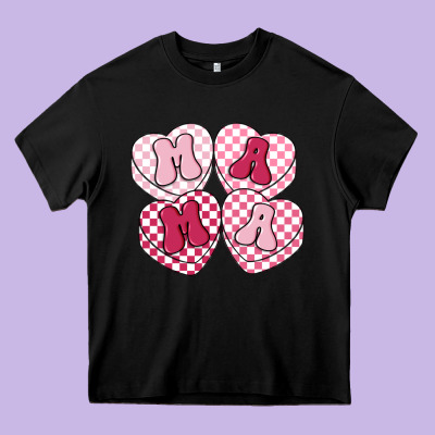 Mama Candy Hearts Heavy Core Tee Designed By Lillyallendesigns