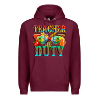Burgundy teacher off duty Premium Hoodie - texasbilliewilder