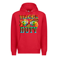 Red teacher off duty Premium Hoodie - texasbilliewilder