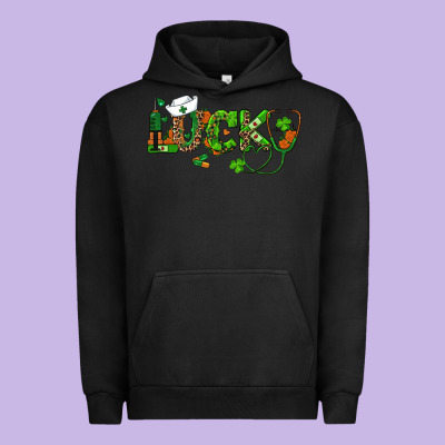 St Patricks Day Lucky Nurse Urban Hoodie Designed By Ranaportraitstore