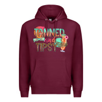 Burgundy tanned and tipsy Premium Hoodie - texasbilliewilder