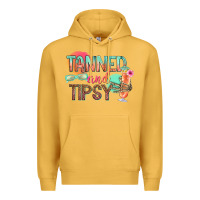 Mustard tanned and tipsy Premium Hoodie - texasbilliewilder
