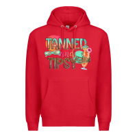 Red tanned and tipsy Premium Hoodie - texasbilliewilder