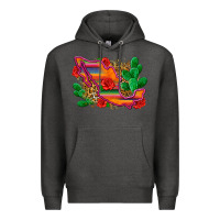Charcoal Heather mexico map Premium Hoodie - Zillion Design Studio
