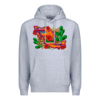 Heather Grey mexico map Premium Hoodie - Zillion Design Studio
