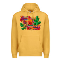 Mustard mexico map Premium Hoodie - Zillion Design Studio