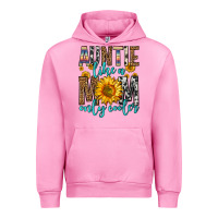 Fuchsia Pink auntie like a mom only cooler Urban Hoodie - Zillion Design Studio
