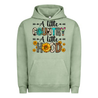 Pigment Oil Green a little country a little hood Urban Hoodie - Zillion Design Studio