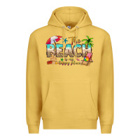 Antique Gold the beach is my happy place Premium Hoodie - texasbilliewilder