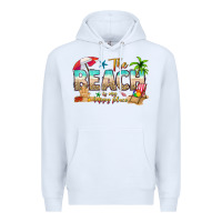 White the beach is my happy place Premium Hoodie - texasbilliewilder