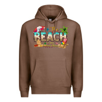 Chestnut the beach is my happy place Premium Hoodie - texasbilliewilder