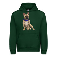 Forest Green french bulldog with royal blue Urban Hoodie - RanaPortraitStore