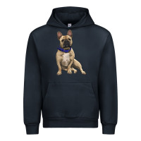 Navy french bulldog with royal blue Urban Hoodie - RanaPortraitStore