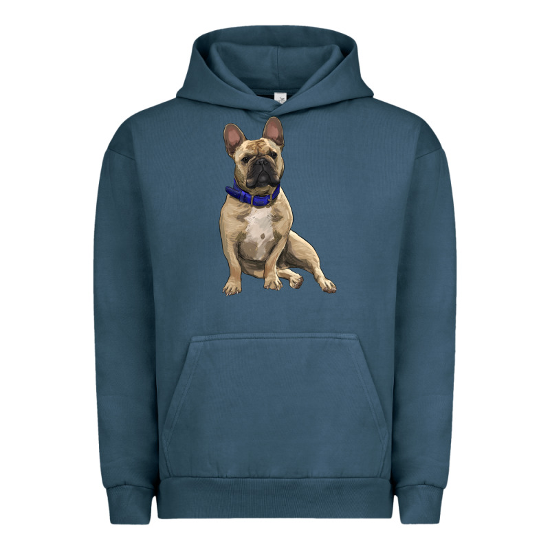 French Bulldog With Royal Blue Urban Hoodie by RanaPortraitStore | Teevron