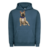 Pigment Midnight Navy french bulldog with royal blue Urban Hoodie - RanaPortraitStore