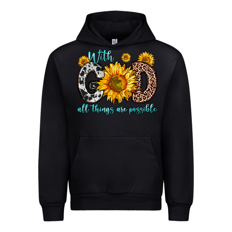 With God All Things Are Possible Sunflower Urban Hoodie by Zillion Design Studio | Teevron