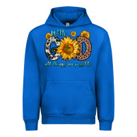Cobalt with god all things are possible sunflower Urban Hoodie - Zillion Design Studio