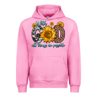 Fuchsia Pink with god all things are possible sunflower Urban Hoodie - Zillion Design Studio