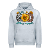 Heather Grey with god all things are possible sunflower Urban Hoodie - Zillion Design Studio