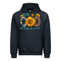 Navy with god all things are possible sunflower Urban Hoodie - Zillion Design Studio