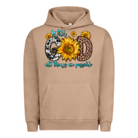 Pigment Burro with god all things are possible sunflower Urban Hoodie - Zillion Design Studio