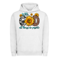 Pigment Lunar Rock with god all things are possible sunflower Urban Hoodie - Zillion Design Studio