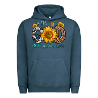 Pigment Midnight Navy with god all things are possible sunflower Urban Hoodie - Zillion Design Studio