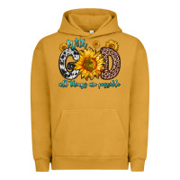 Pigment Peanut Butter with god all things are possible sunflower Urban Hoodie - Zillion Design Studio