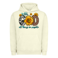 Pigment Pistachio with god all things are possible sunflower Urban Hoodie - Zillion Design Studio