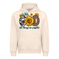 Sandshell with god all things are possible sunflower Urban Hoodie - Zillion Design Studio