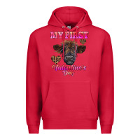 Cardinal my first valentine's day highland calf Premium Hoodie - RanaPortraitStore
