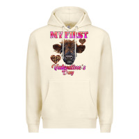 Sandshell my first valentine's day highland calf Premium Hoodie - RanaPortraitStore
